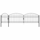 vidaXL Hagegjerdeport med Bueformet Topp Grå 500 x 75 cm Stål