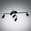 Lindby Joffrey taklampe, 5 lyskilder, svart