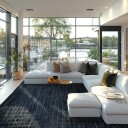 Juteteppe   Amasia mørkeblå Størrelse: 160 x 230 cm