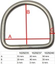 D-ring, syrefast - 6 mm - 50 mm