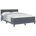  Box Spring Seng med Madrass Mørkegrå 160x200 cm Fløyel