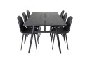 Venture Home Sleek Matgruppe Forlengningsbar 195 cm Rektangulær med 6 Polar stoler Sort