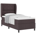  Bokstøttebed med madrass Mørkebrunt 90x190 cm Stoff