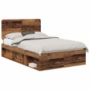  Sengestamme med hodegjerde Gammelt tre 120 x 190 cm Massiv furu