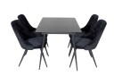 Venture Home Silar Spisegruppe Forlengningsbar 120 cm Rektangulær med 4 Velvet Stoler Sort