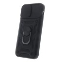 Defender bakdeksel med mobilring for iPhone SE 2024 Svart
