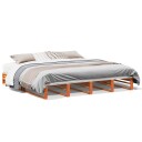  Sengeramme uten madrass voksbrun 200x200 cm heltre furu 8721102947124