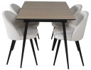 Venture Design Silar & Velvet spisegruppe Natur/beige 4 st stoler & bord 120 x 90 cm