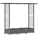 vidaXL Hevet Bed med Trellis og Tak Lysegrå 164 x 40 x 121 cm PP