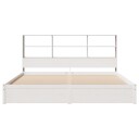  Seng med bokhylle uten madrass hvit 180x200 cm heltre furu 8721158611871