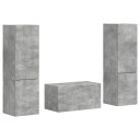  TV benksett 5 pcs Betonggrå Konstruert tre