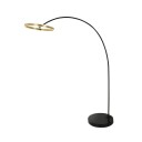 Lucande Yekta LED-buegulvlampe, stepdim, messing