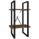 vidaXL Bokhylle 2 etasjer brun eik 40x30x70 cm konstruert tre