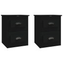 vidaXL Veggmonterte nattbord 2 stk svart 41,5x36x53 cm