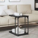  Sidetabell med hylle Svart Eik 50 x 35 x 52 cm Konstruert tre