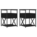 vidaXL Nattbord 2 stk svart 40x42x55 cm konstruert tre