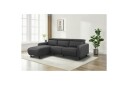 Reclinersofa med hjørne Loft24 Hjørnesofa Loft24 Skaane med manuell reclinerstol Grå Kunstskinn  