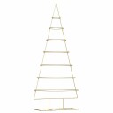 Metall juletre med stativ Gull 210 cm Pulverlakkert stål