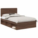  Sengestamme med hodegjerde Brun Eik 120 x 190 cm Massiv furu