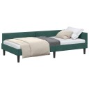  Hjørnesengramme med hodegjerde Mørkegrønn 80 cm x 200 cm Fløyel