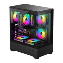 Darkflash C365 Kabinett 5 Fans svart C365 BLK +5F