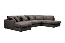 Rossita Lyx 5 seters venstrevendt U formet ekstra dyp sofa med divan og sjeselong i manchester   Brun