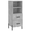 vidaXL Skjenk betonggrå 34,5x34x90 cm konstruert tre