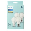 Philips LED standardpære E27 8W/827 4 pakning