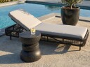Sidebord utendørs Faliro 37 cm 37 cm terrazzoeffekt   Svart
