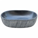 vidaXL Benkeservant svart og grå oval 47x33x13 cm keramikk