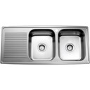 Intra Juvel Horizon 1120D m/dobbel vask T/venstre T/nedstrøm. Rustfritt stål