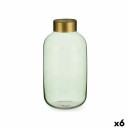 Gift Decor Vase Grønn Gyllen Glass 14,5 X 29,5 X 14,5 Cm (6 Enheter)