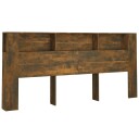 vidaXL Sengegavlskap røkt eik 220x18,5x104,5 cm