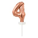 Kakedekorasjon Tallballong Mini Roségull   Siffer 4