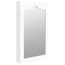 vidaXL Vegghengt smykkeskap med speil hvit 37,5x10x67 cm