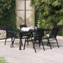 vidaXL Hagespisegruppe 5 deler svart