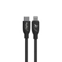 Aqiila Cablebird CB21 USB-C til Lightning 30W Flettet Kabel 1m Sort