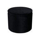 Venture Home Dunken puff, fotskammel med oppbevaring Ø51cm velour svart. 1666891-04-0 1666891-06-0