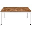 vidaXL Kaffebord Naturlig og Hvit 100 x 100,5 x 45 cm Solid akasietre