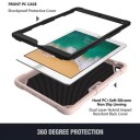 Sommerfuglformet PC-stativ + nettbrettdeksel i silikon med skulderrem for iPad 9,7-tommers (2018)/(2017)/iPad Air 2 rosa