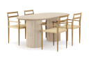 Scandinavian Choice Uppveda Spisebord med travertin look med 4 stk Jamna Armstoler Beige