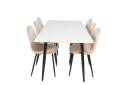 Venture Design Polar & Polar spisegruppe Hvit/beige 6 st stoler & bord 180 x 90 cm