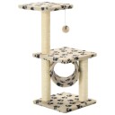 Kloretre Med Klorestolper I Sisal 65 cm Poteavtrykk Beige