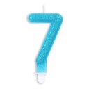 Kakelys Tall Glitter Blå   Tallet 7