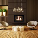 M-Design Interra 68 svart gasspeis med et glass - rett vegg