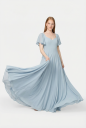Murlongcres. Alette Maxi Dress Flutter Sleeves Powder Blue