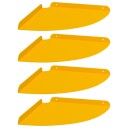 vidaXL Flytende hylle med hylle 4 pcs Sennepsgul 30 x 30 x 2 cm