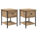  Nattbord 2 pcs artisan eik 34 x 35,5 x 45 cm Konstruert tre