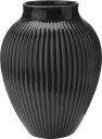 Knabstrup Keramik Knabstrup vase riller 20 cm Svart