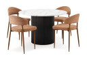 Scandinavian Choice Uppveda Spisebord 120 cm Rund med 4 stk Jairam Matstkolar Svart/Hvit